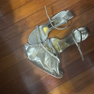 Gorgeous gold shoes & bag only worn 2 x